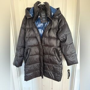 GAP Black and Blue Puffer Coat